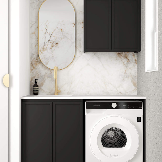 Hampshire Matte Black Laundry Sets 1305mm Laundry Otti Australia Quartz Aterra Type A