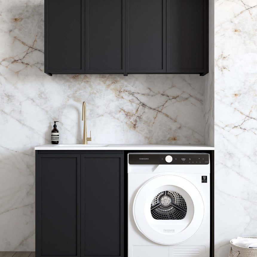 Hampshire Matte Black Laundry Sets 1305mm Laundry Otti Australia Quartz Aterra Type B