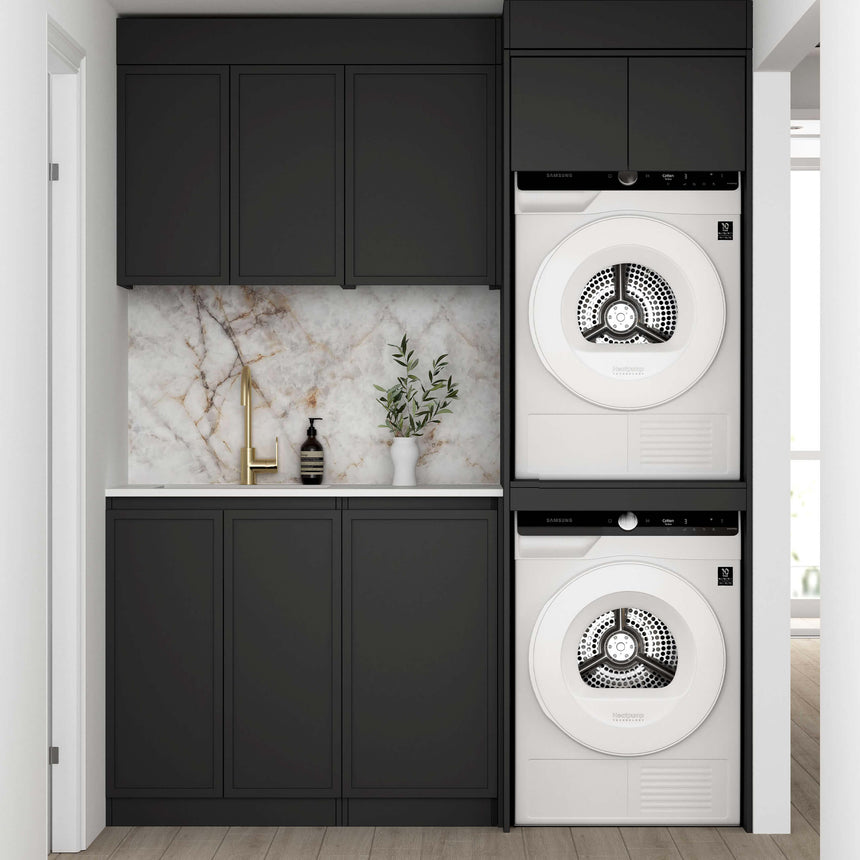 Hampshire Matte Black Laundry Sets 1715mm Laundry Otti Australia Quartz Aterra Type C