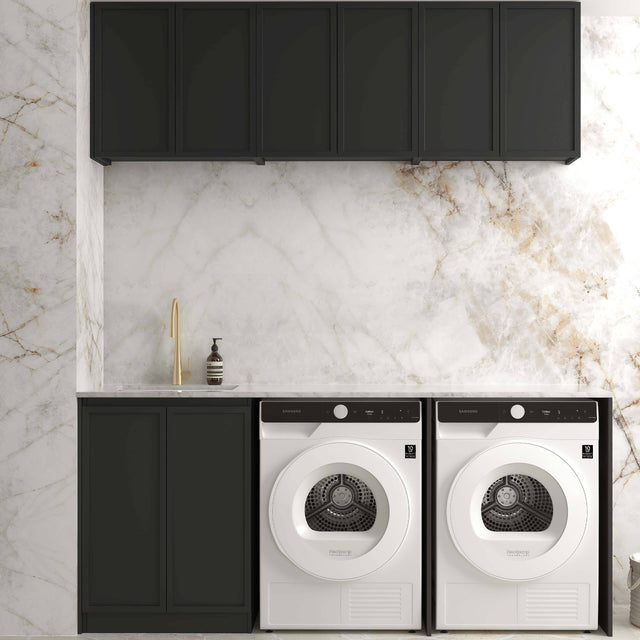 Hampshire Matte Black Laundry Sets 1960mm Laundry Otti Australia Quartz Aterra Type A