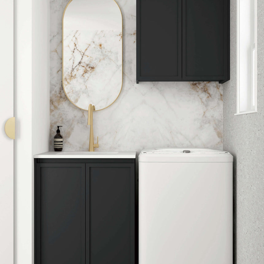 Hampshire Matte Black Mini Laundry Set 650mm Laundry Otti Australia Quartz Aterra
