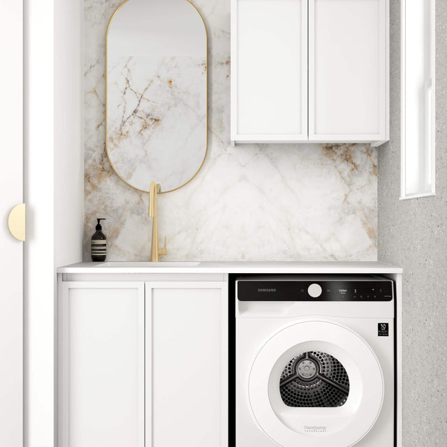 Hampshire Matte White Laundry Sets 1305mm Laundry Otti Australia Quartz Aterra Type A