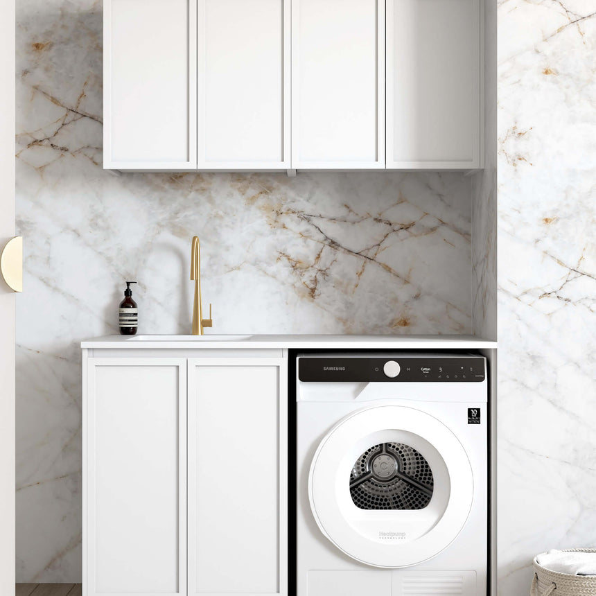 Hampshire Matte White Laundry Sets 1305mm Laundry Otti Australia Quartz Aterra Type B