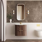 Havana Sable Walnut Fluted Wall Hung Single Basin Vanity Chloe Silk Top