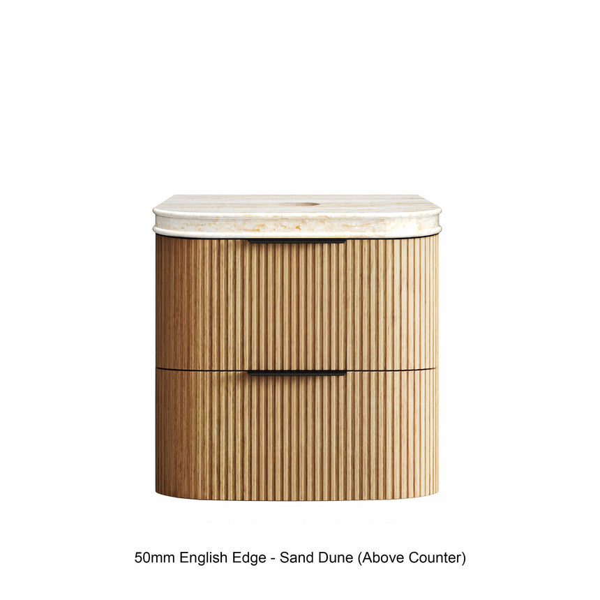 Corner and edge profile detail of Otti Havana Fluted 600mm woodland oak – view 3 by Tilemall