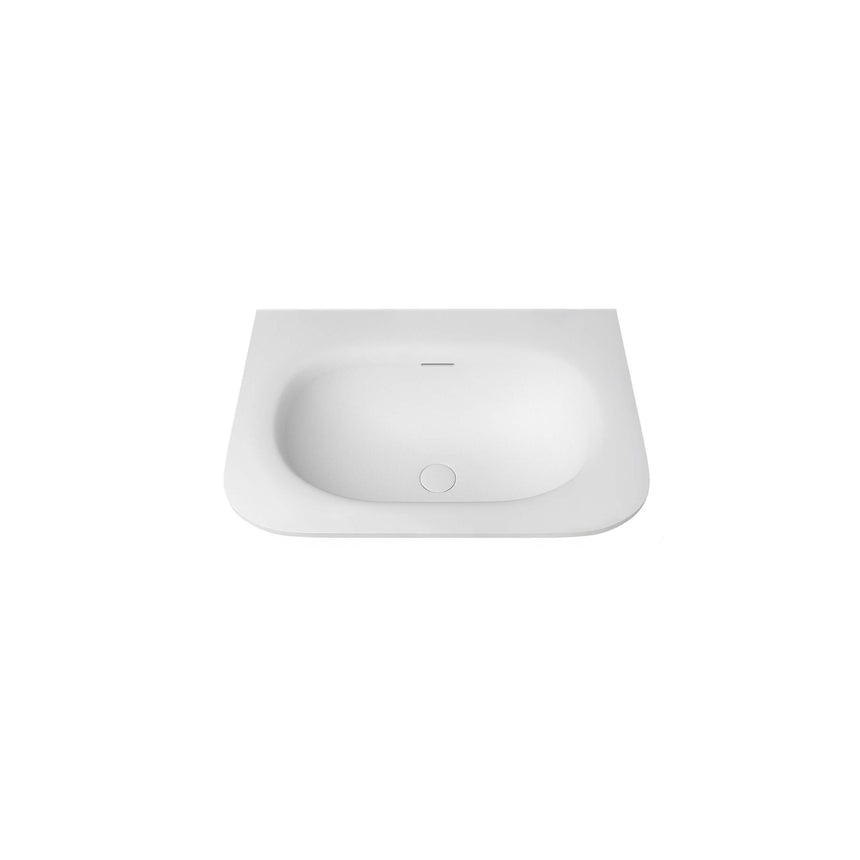 Otti Havana Fluted chloe white ceramic basin top view, oval shape with single tap hole by Tilemall