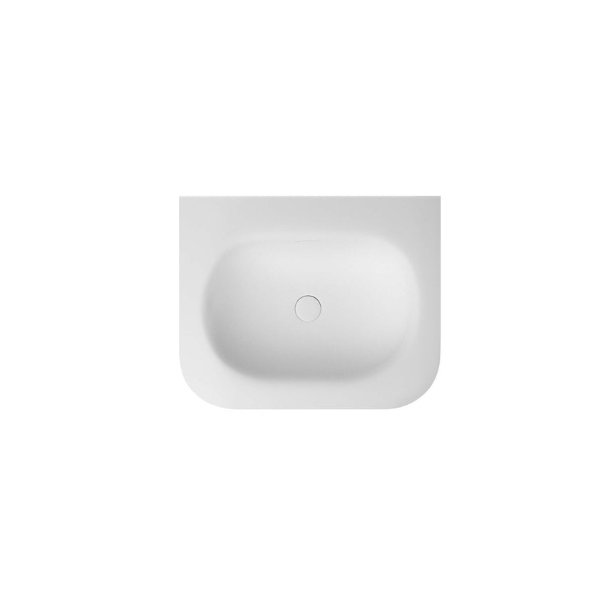 Otti Havana Fluted chloe white ceramic basin top view, rounded rectangular with integrated overflow by Tilemall