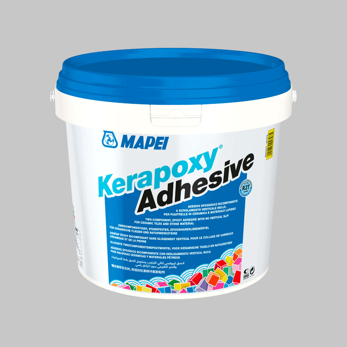 Mapei Pre-Mxied Adhesives 10kg Kerapoxy Adhesive epoxy tile adhesive in white bucket with blue lid by Tilemall