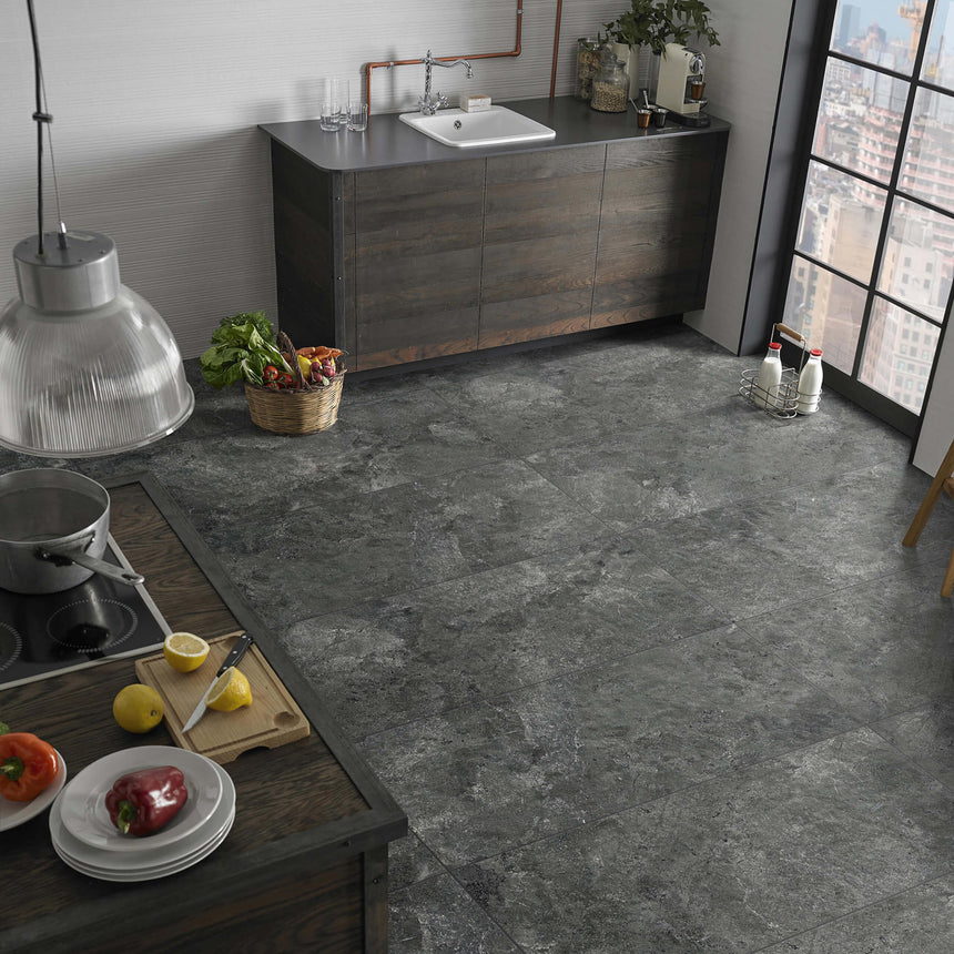 Karst Stone 600x600 Matt Charcoal Stone Look Tiles Tilemall