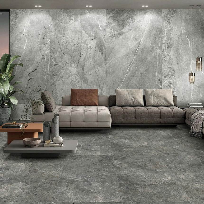 Karst Stone 600x600 Matt Charcoal Stone Look Tiles Tilemall