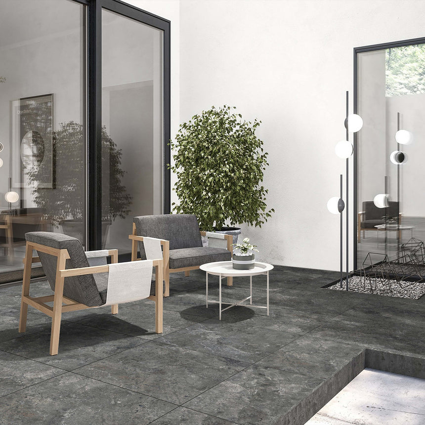 Karst Stone Coper 600x400 External Charcoal Stone Look Tiles Tilemall