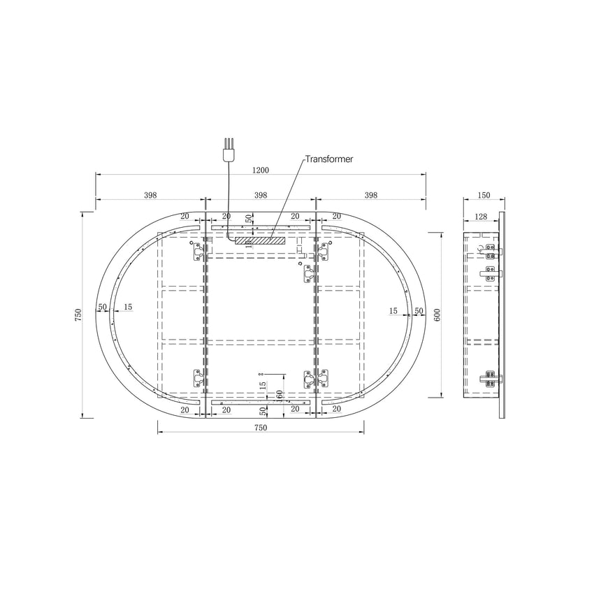 Bondi LED Black Oak Shaving Cabinet LED Shaving Cabinet Otti Australia