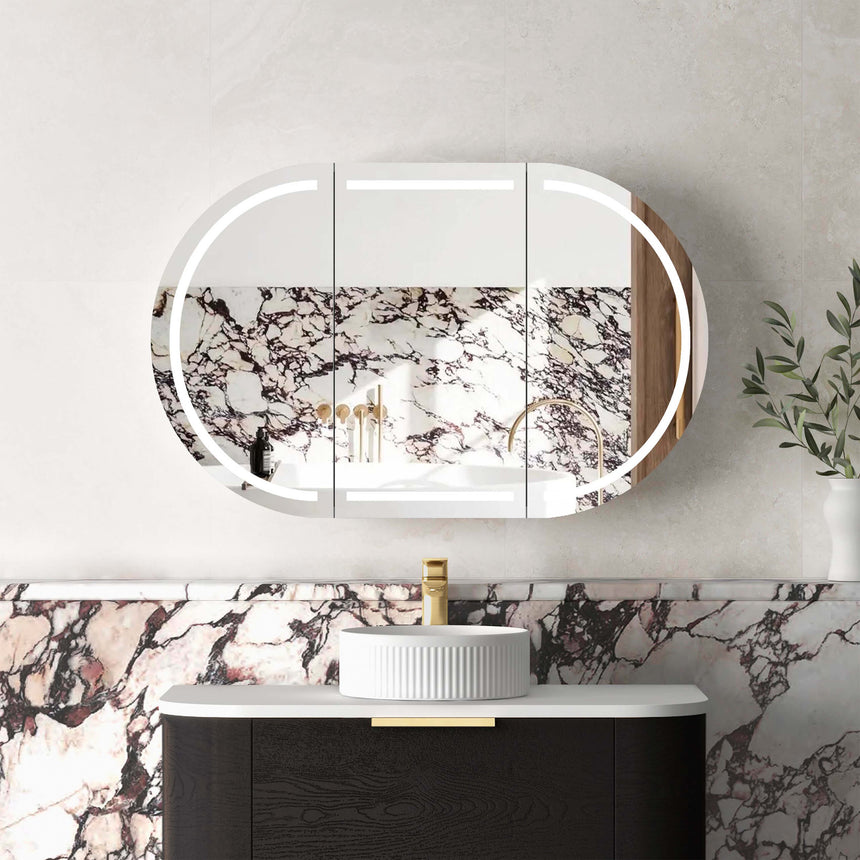 Bondi LED Black Oak Shaving Cabinet LED Shaving Cabinet Otti Australia 1200mm