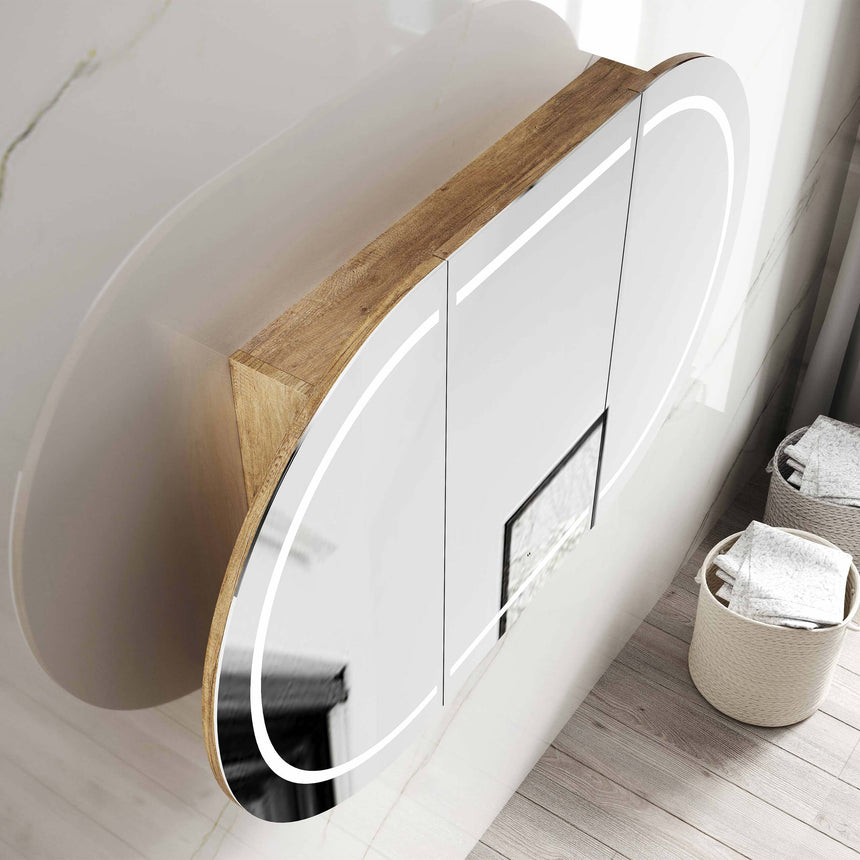 Bondi LED Natural Oak Shaving Cabinet LED Shaving Cabinet Otti Australia