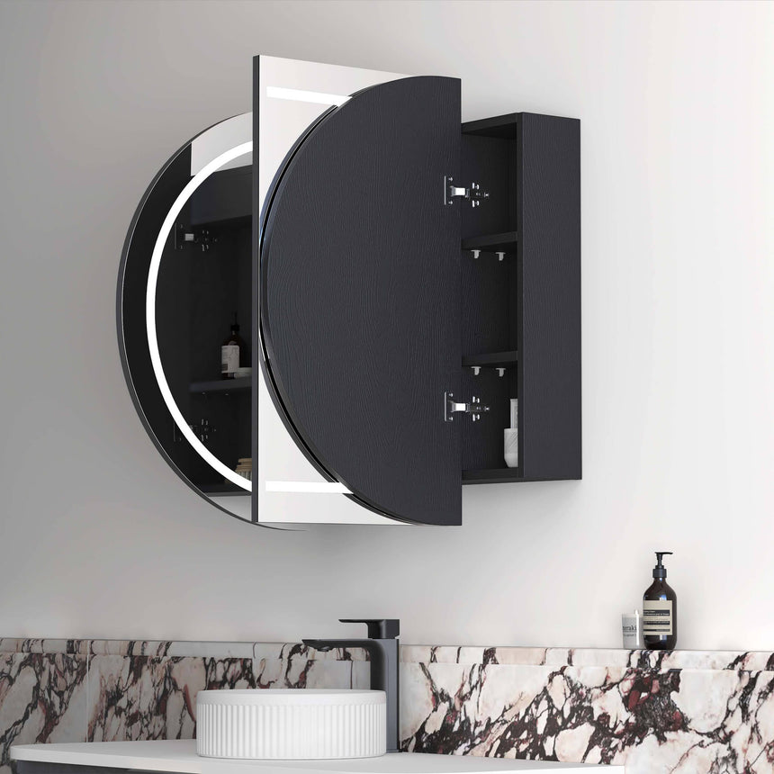 Bondi LED Black Oak Shaving Cabinet LED Shaving Cabinet Otti Australia