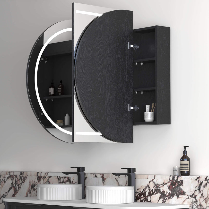 Bondi LED Black Oak Shaving Cabinet LED Shaving Cabinet Otti Australia