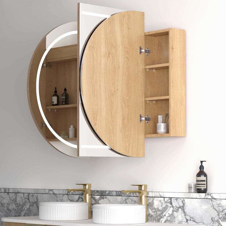 Bondi LED Natural Oak Shaving Cabinet LED Shaving Cabinet Otti Australia