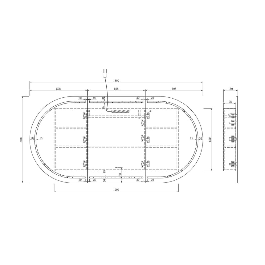 Bondi LED Black Oak Shaving Cabinet LED Shaving Cabinet Otti Australia