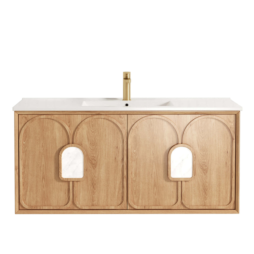 Otti Laguna MK II 1200mm double basin natural oak vanity with ceramic top by Tilemall