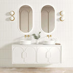 Laguna MK II Matte White Wall Hung Double Basin Vanity