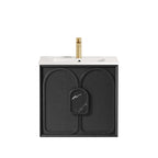 Laguna MK II Black Oak Wall Hung Single Basin Vanity Ceramic Top