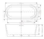 Agena Acrylic Freestanding bath Overflow 1300mm Gloss White