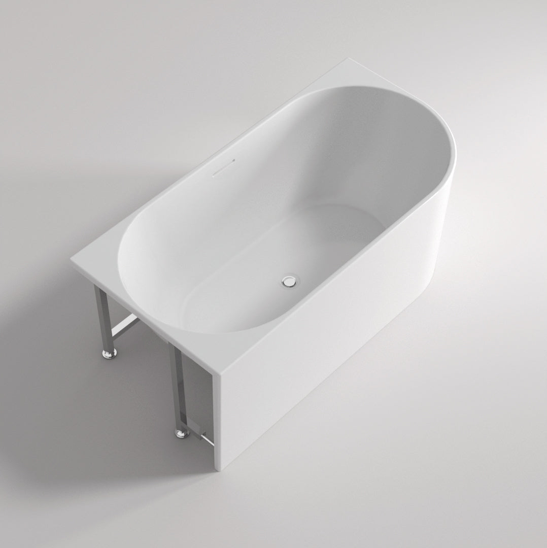 Lukka Bingie Skirt Bath Left Corner Overflow 1400mm Gloss White by Tilemall