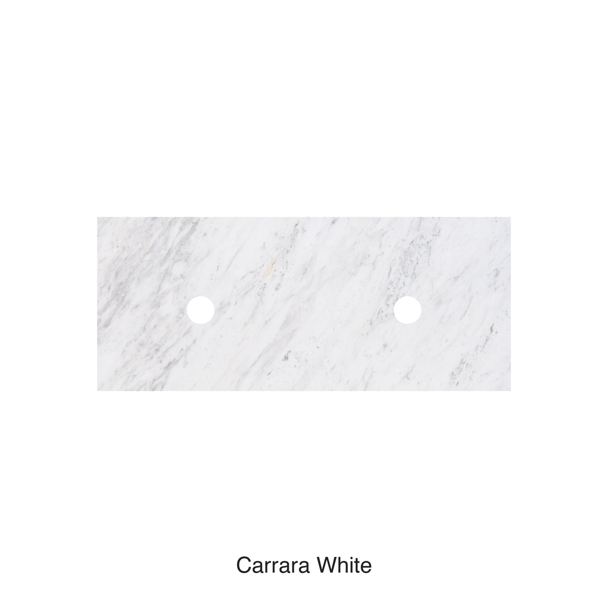 Lukka Carrara White Marble 905mm white porcelain vanity top with semi-drill holes by Tilemall