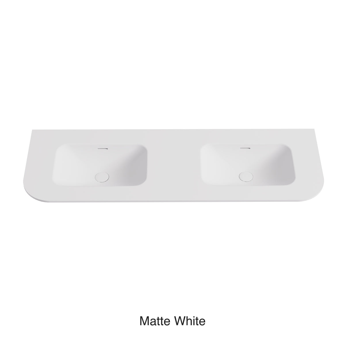 Lukka Counter Basin Top Aruro 1505mm double bowl matte white porcelain vanity top by Tilemall