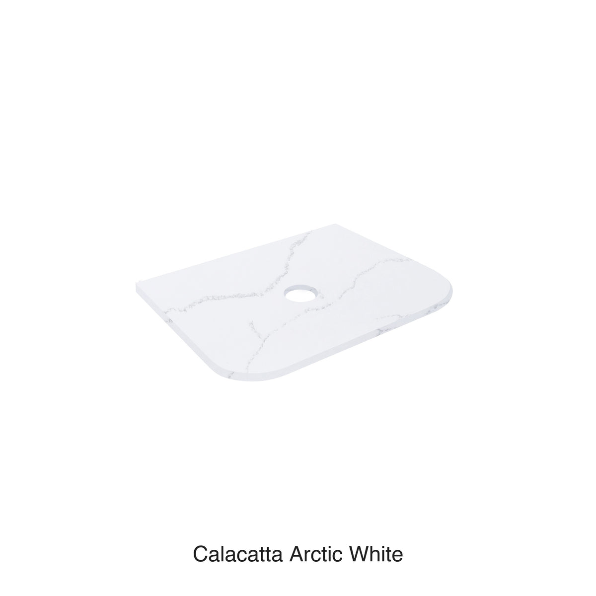 Lukka Calacatta Arctic White Calacatta Arctic White 600mm porcelain vanity top by Tilemall, white solid surface