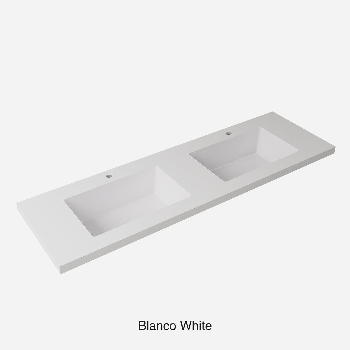 Lukka Blank White 1500x460mm Blanco White 1500x460x190mm porcelain vanity top by Tilemall, white sintered stone double