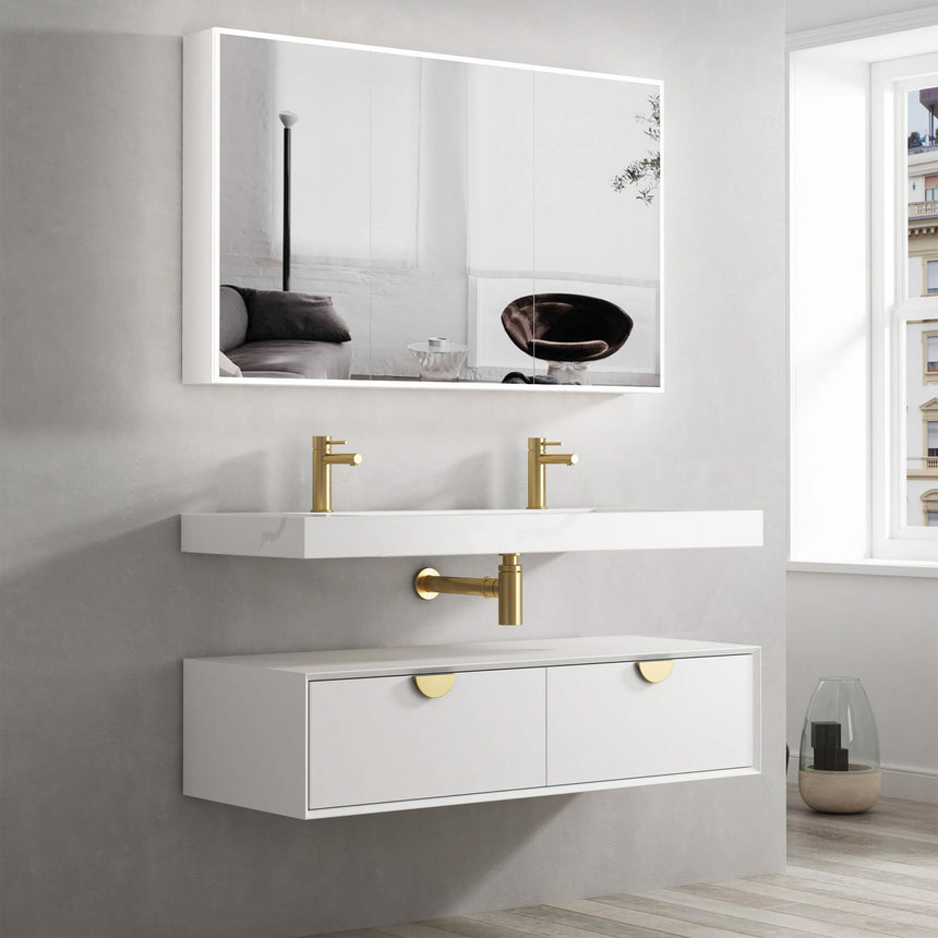 Moonlight Single Basin Vanity with Solid Surface Basin Vanity Otti Australia