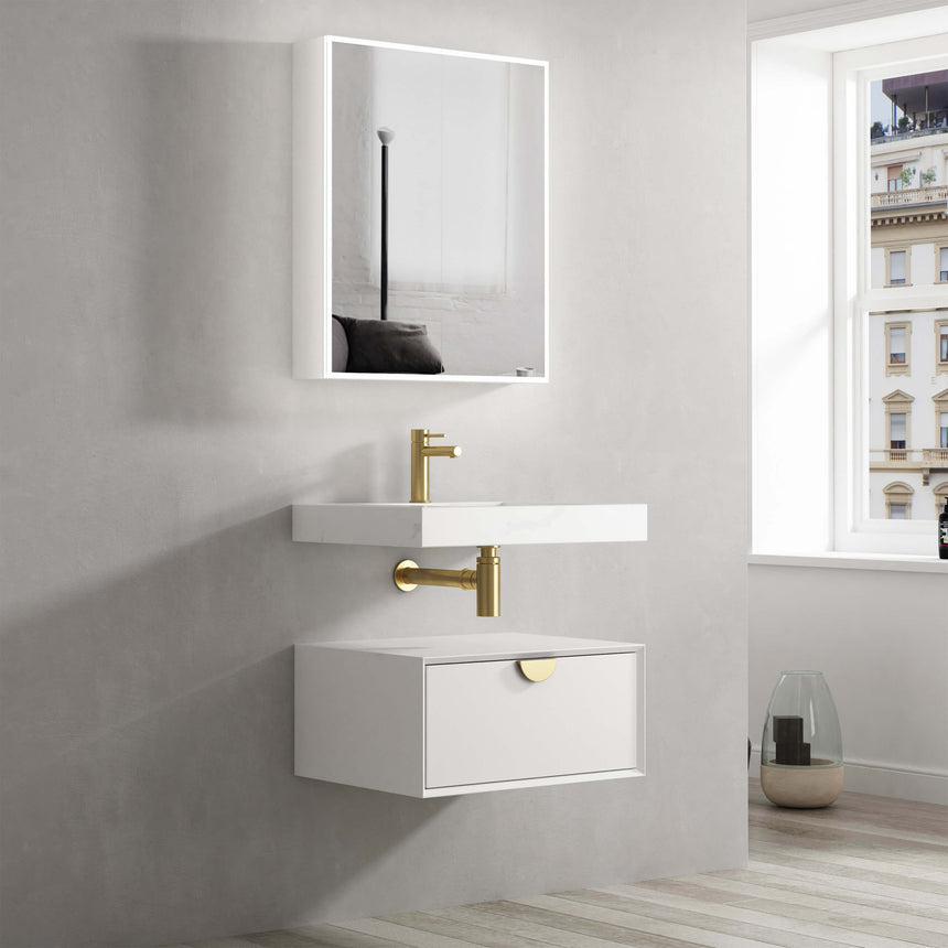 Moonlight Single Basin Vanity with Solid Surface Basin Vanity Otti Australia