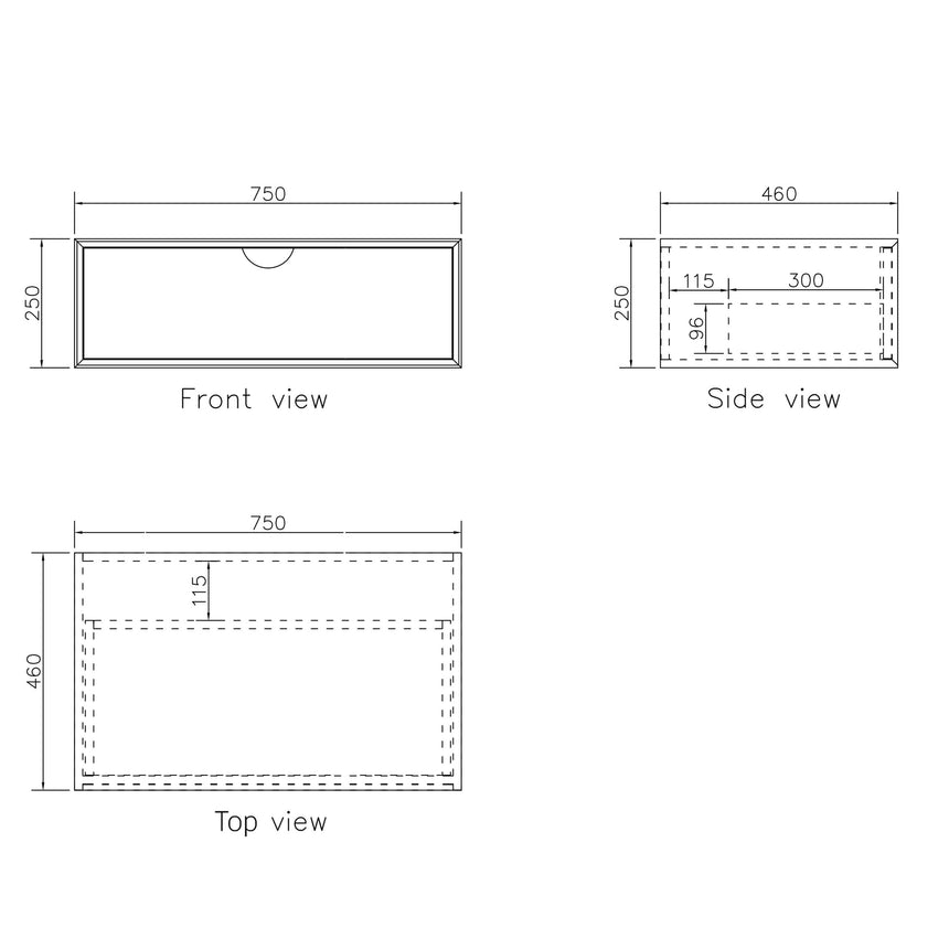 Moonlight Single Basin Vanity with Solid Surface Basin Vanity Otti Australia