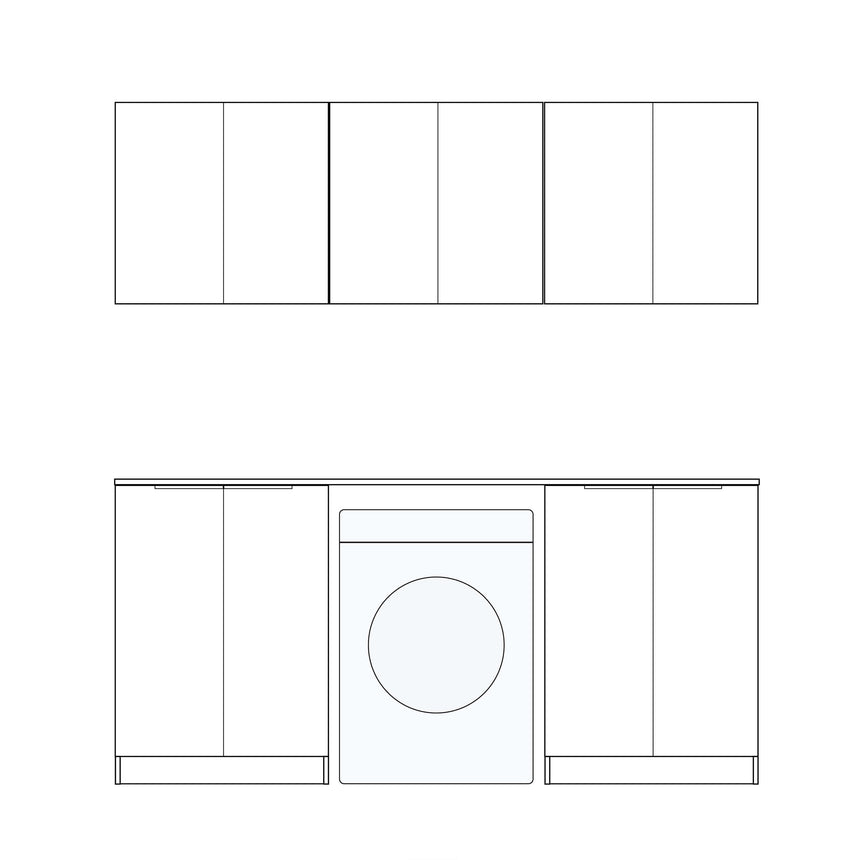 Stainless steel laundry sink 480x520mm dimensions with technical drawing for Otti Marlo set by Tilemall