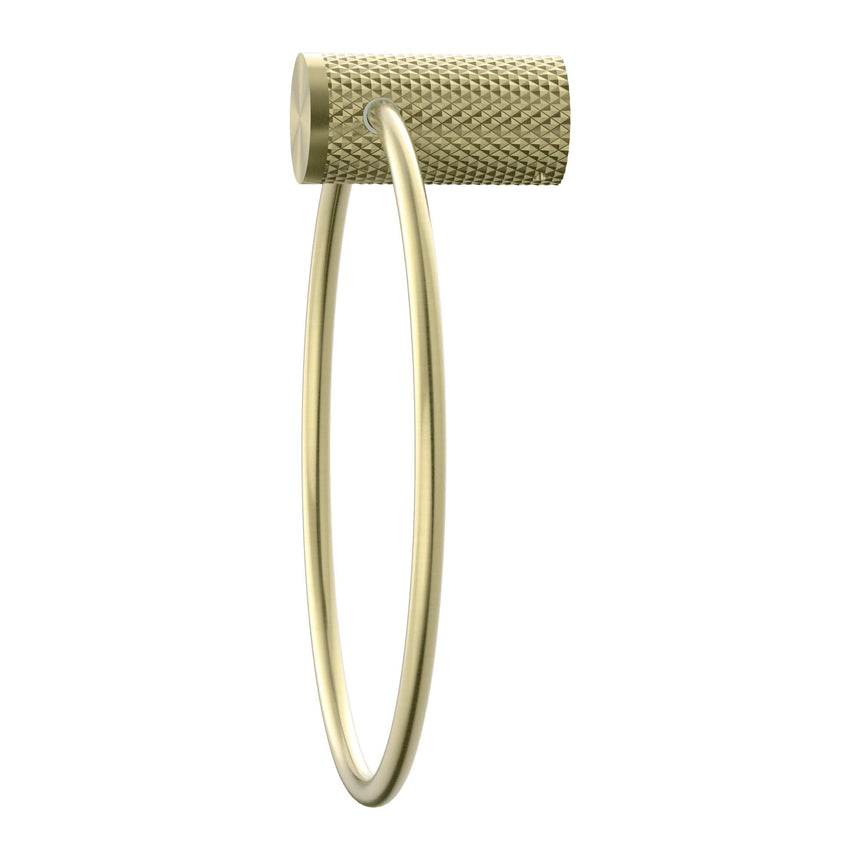 Nero Opal Towel Ring Brushed Yellow Gold Bathroom Accessories Nero