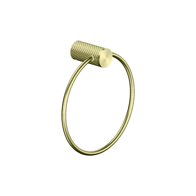 Nero Opal Towel Ring Brushed Yellow Gold Bathroom Accessories Nero