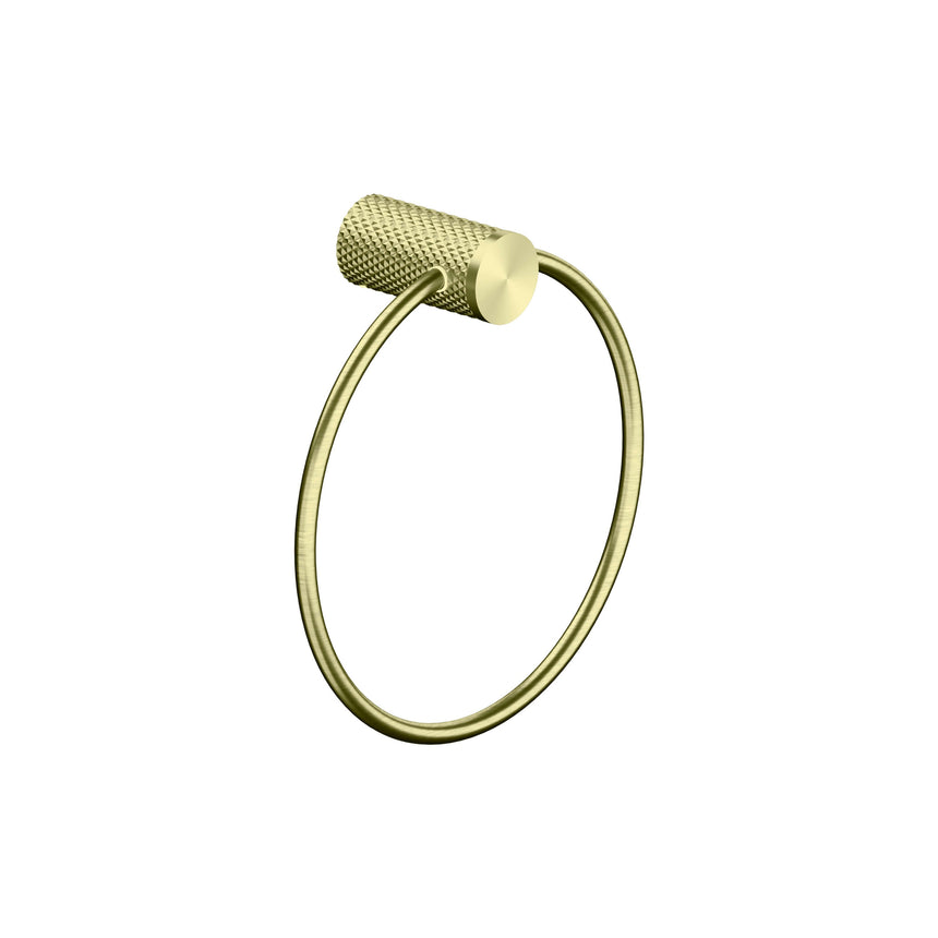 Nero Opal Towel Ring Brushed Yellow Gold Bathroom Accessories Nero