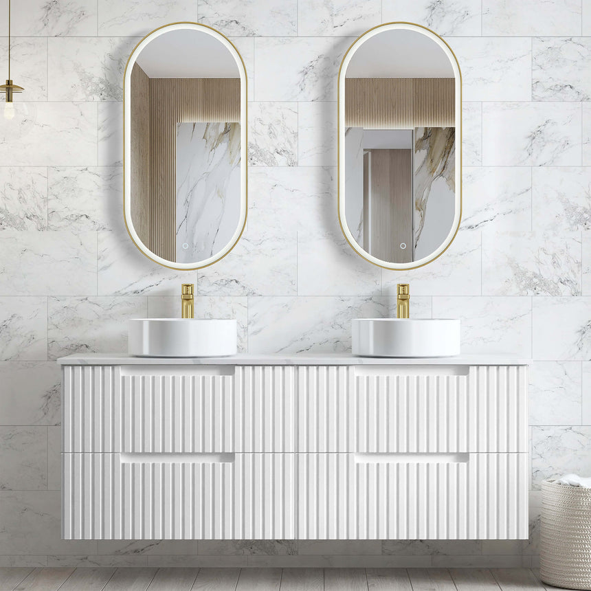 Noosa Double Basin Vanity Vanity Otti Australia 1500mm Solid Surface Cloudy Carrara-20mm Above Counter