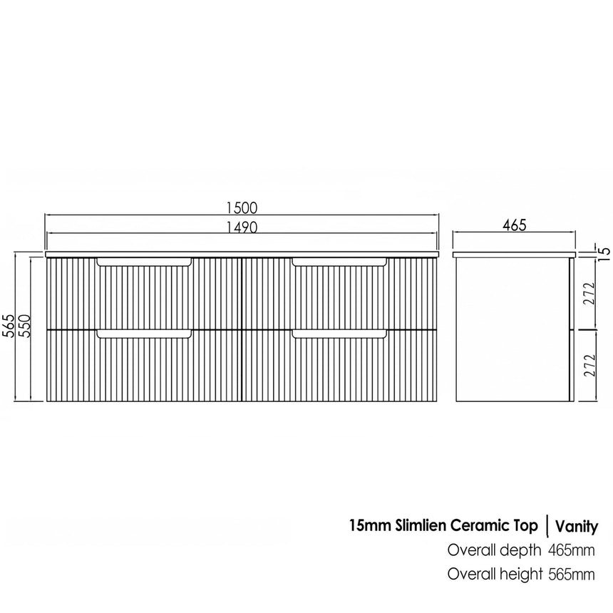 Noosa Ceramic Top Double Basin Vanity Vanity Otti Australia