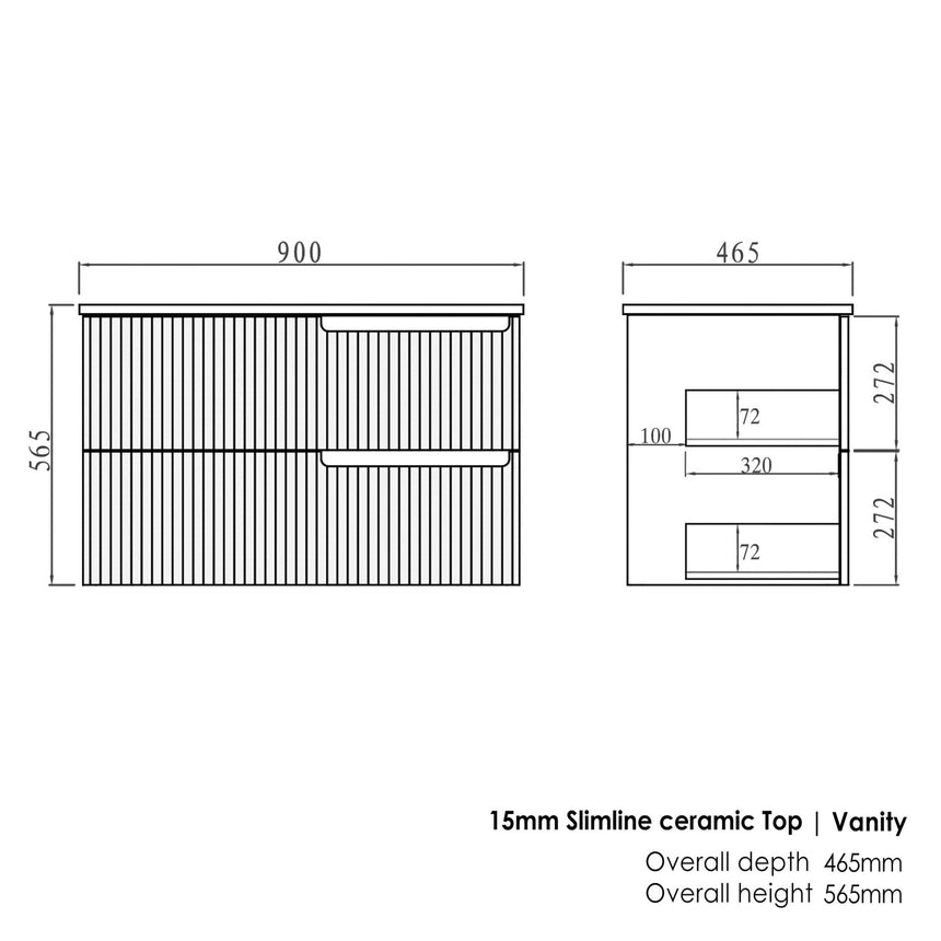 Noosa Ceramic Top Single Basin Vanity Vanity Otti Australia