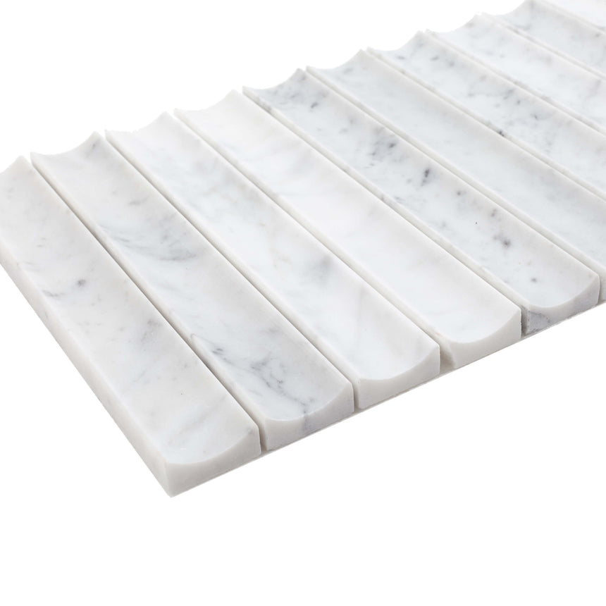 Natural Marble Mosaic Concave 198x318 Carrara Honed Marble Mosaic Tilemall