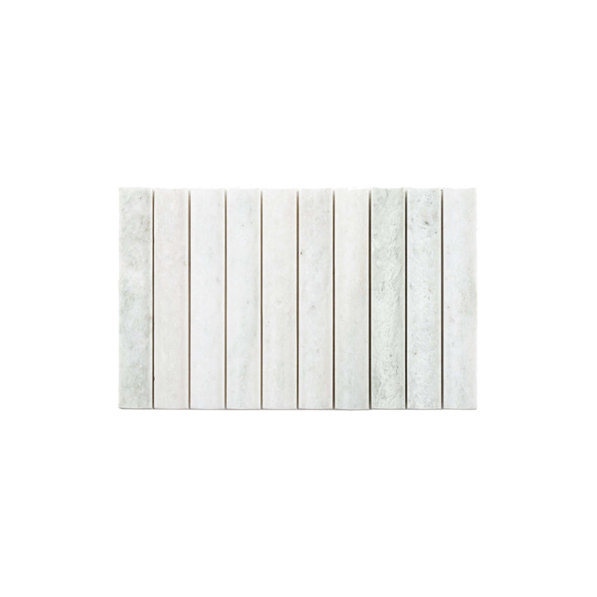 Natural Marble Mosaic Concave 198x318 Ming Green Honed Marble Mosaic Tilemall