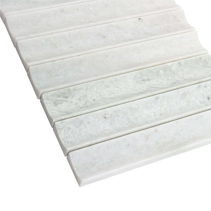 Natural Marble Mosaic Concave 198x318 Ming Green Honed Marble Mosaic Tilemall