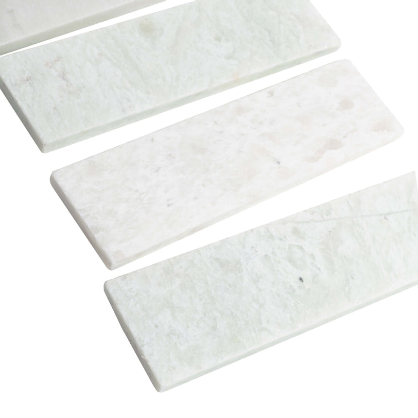 Natural Marble Mosaic Rectangular 60x200 Ming Green Tumbled Marble Mosaic Tilemall