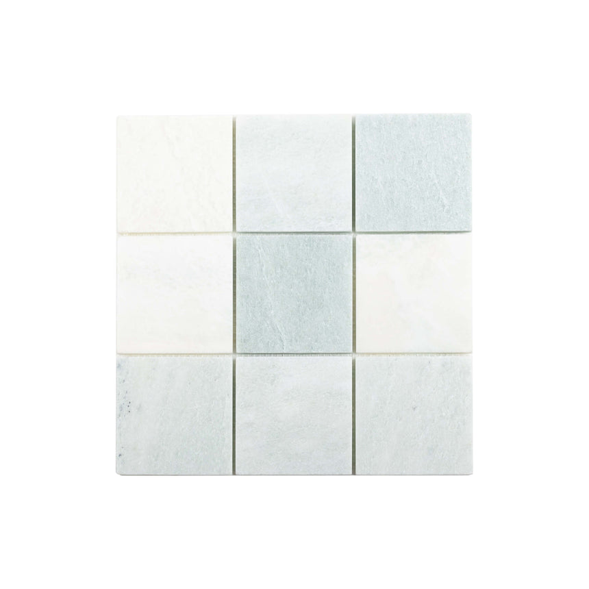 Natural Marble Mosaic Square 100x100 Ming Green Tumbled Marble Mosaic Tilemall