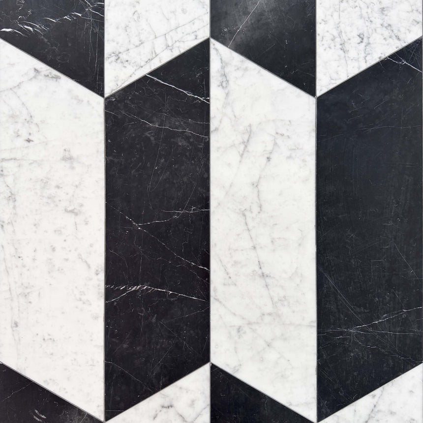 Natural Marble Tile Chevron 250x660 Nero Marquina Honed A Marble Mosaic Tilemall