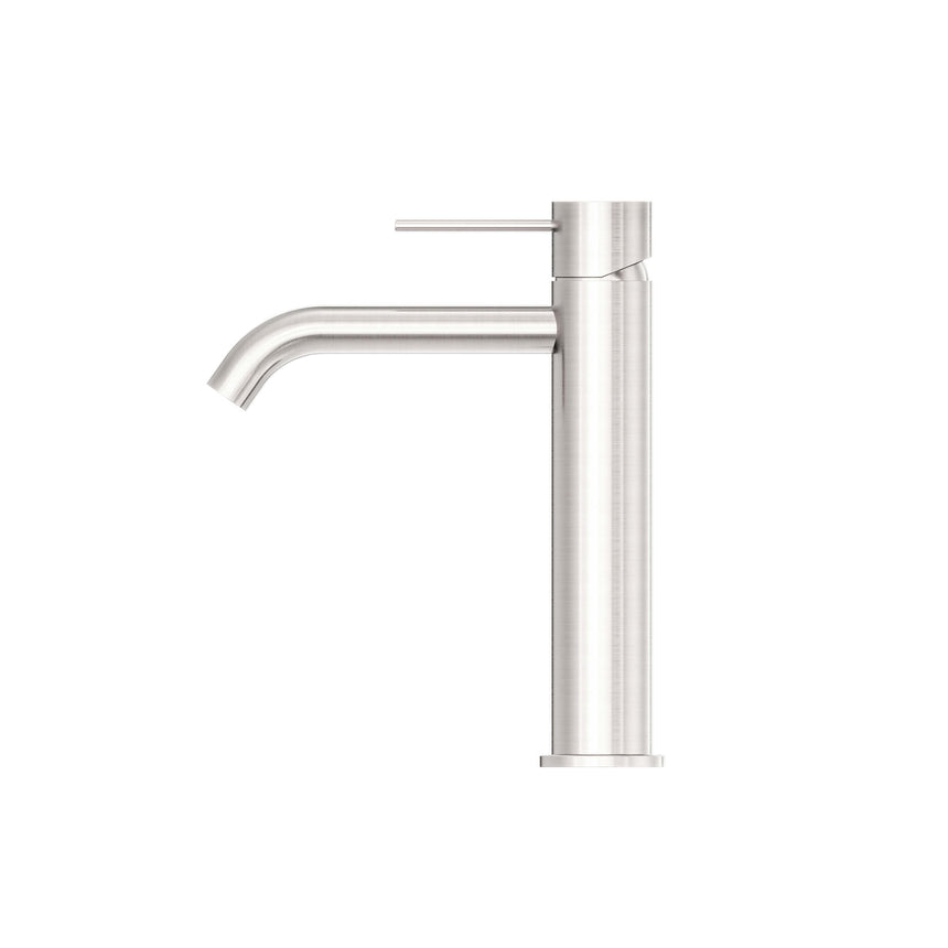 Nero Mecca Mid Tall Basin Mixer Brushed Nickel Tapware Nero