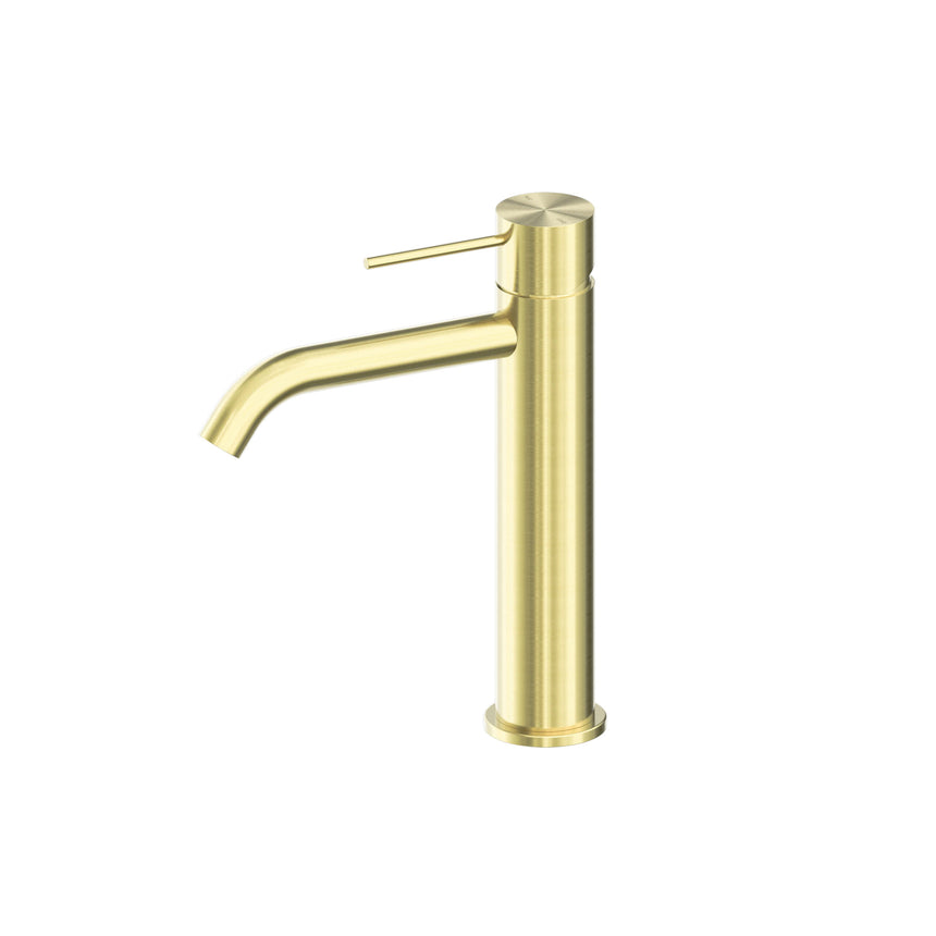 Nero Mecca Mid Tall Basin Mixer Brushed Yellow Gold Tapware Nero Default Title
