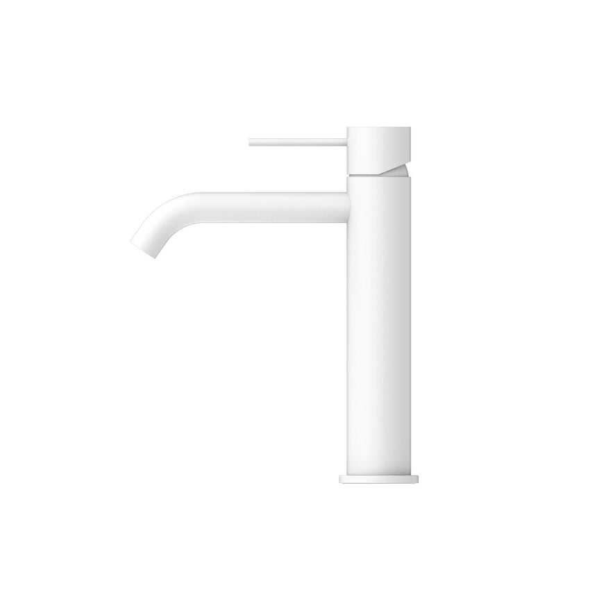 Nero Mecca Mid Tall Basin Mixer Matte White Tapware Nero